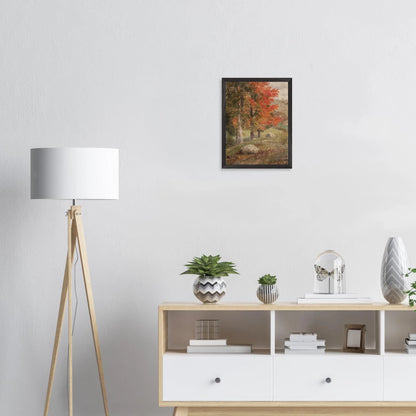 Premium Wood Frame Print | Woods in Autumn - Lyrea
