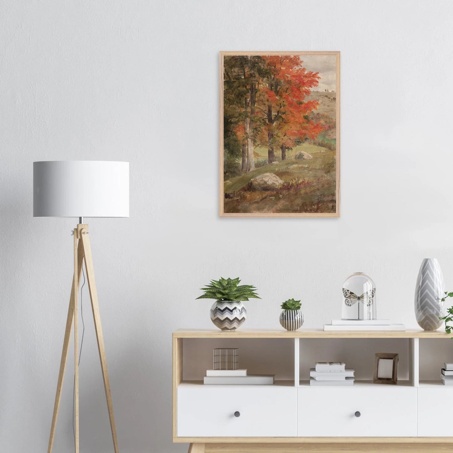 Premium Wood Frame Print | Woods in Autumn - Lyrea
