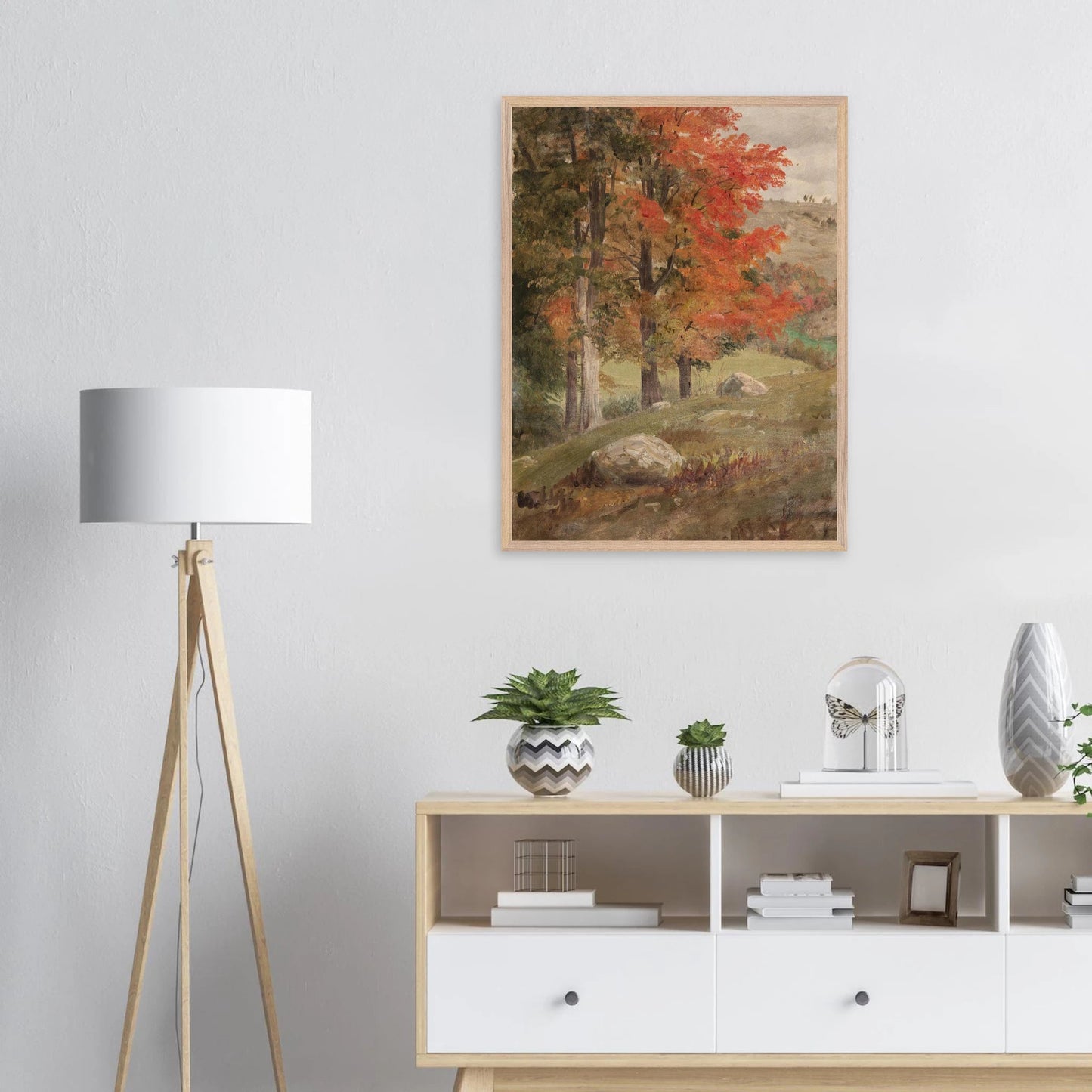 Premium Wood Frame Print | Woods in Autumn - Lyrea