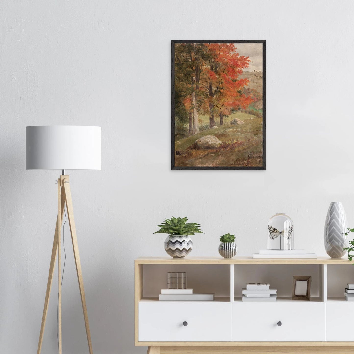 Premium Wood Frame Print | Woods in Autumn - Lyrea