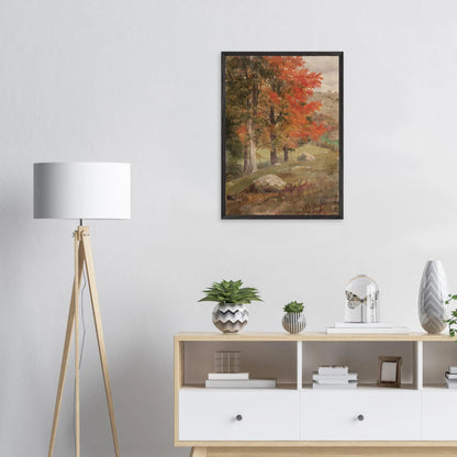 Premium Wood Frame Print | Woods in Autumn - Lyrea