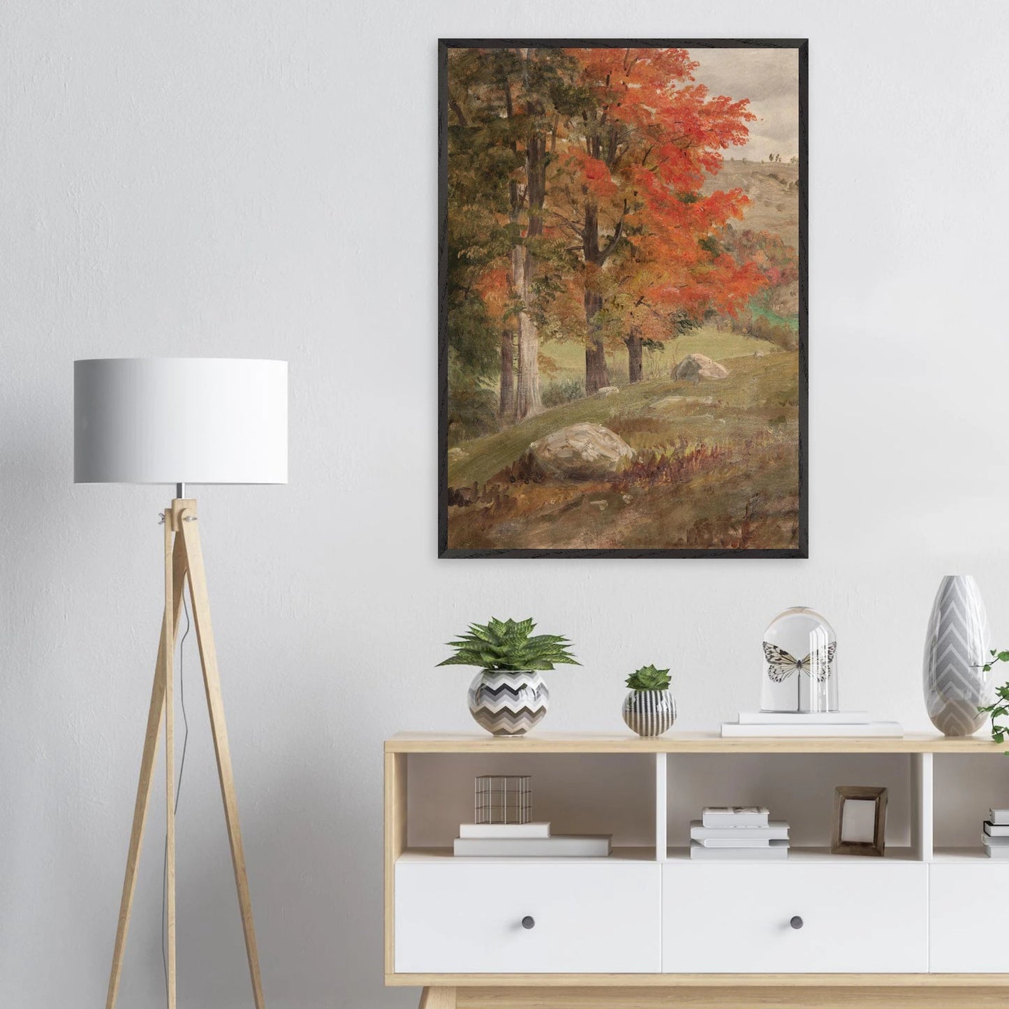 Premium Wood Frame Print | Woods in Autumn - Lyrea