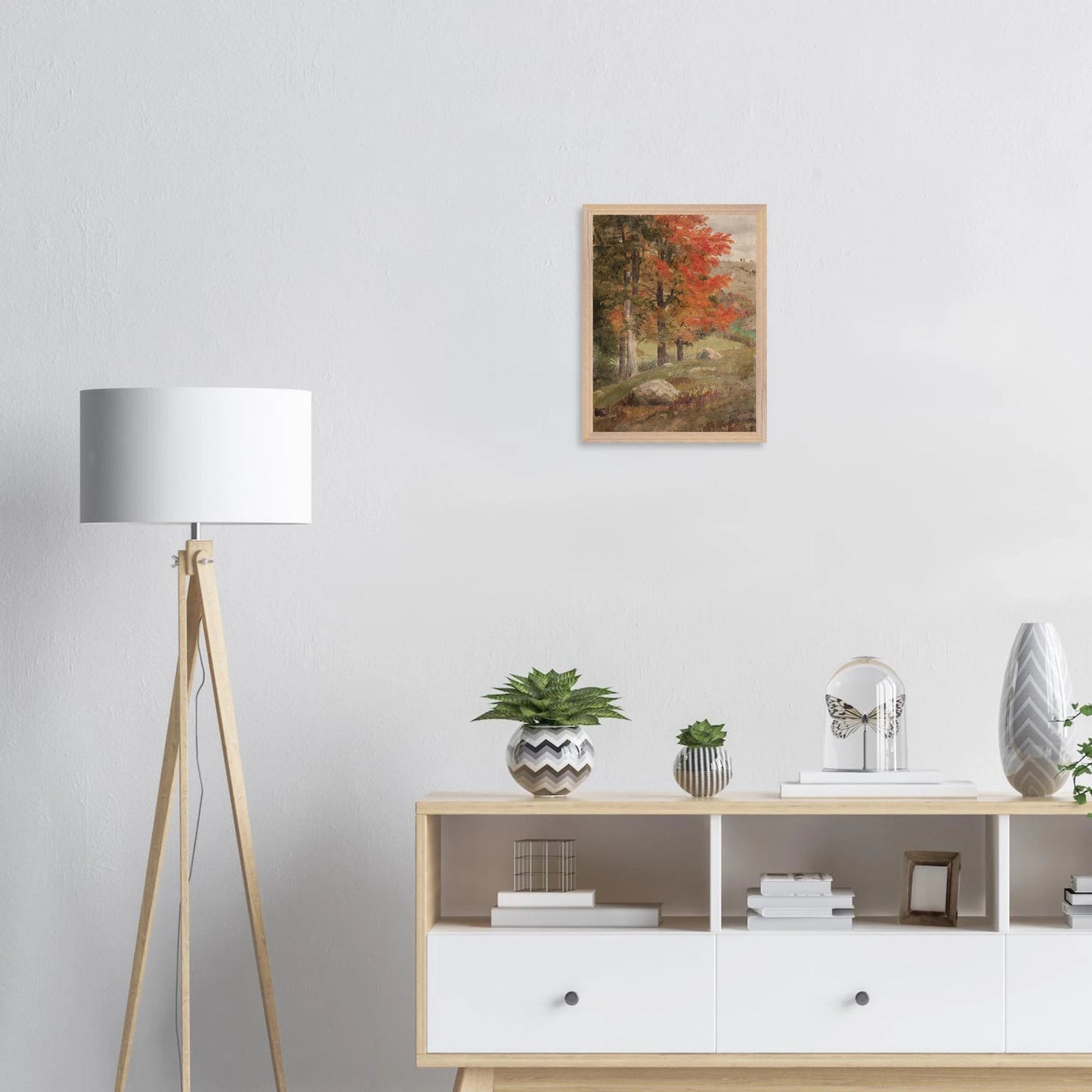 Premium Wood Frame Print | Woods in Autumn - Lyrea