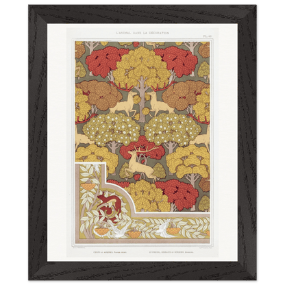 Premium Wooden Framed | Cerfs et arbres - Lyrea