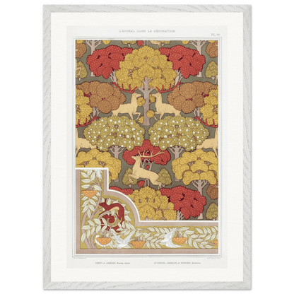 Premium Wooden Framed | Cerfs et arbres - Lyrea