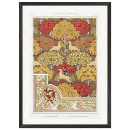 Premium Wooden Framed | Cerfs et arbres - Lyrea