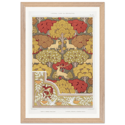 Premium Wooden Framed | Cerfs et arbres - Lyrea