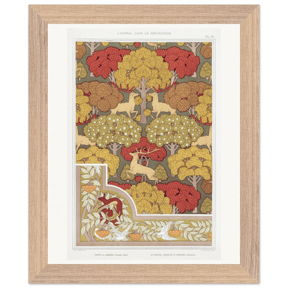Premium Wooden Framed | Cerfs et arbres - Lyrea