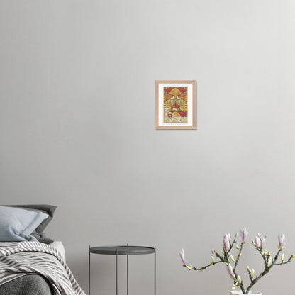 Premium Wooden Framed | Cerfs et arbres - Lyrea