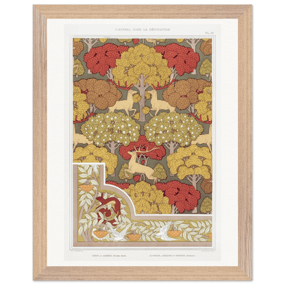 Premium Wooden Framed | Cerfs et arbres - Lyrea