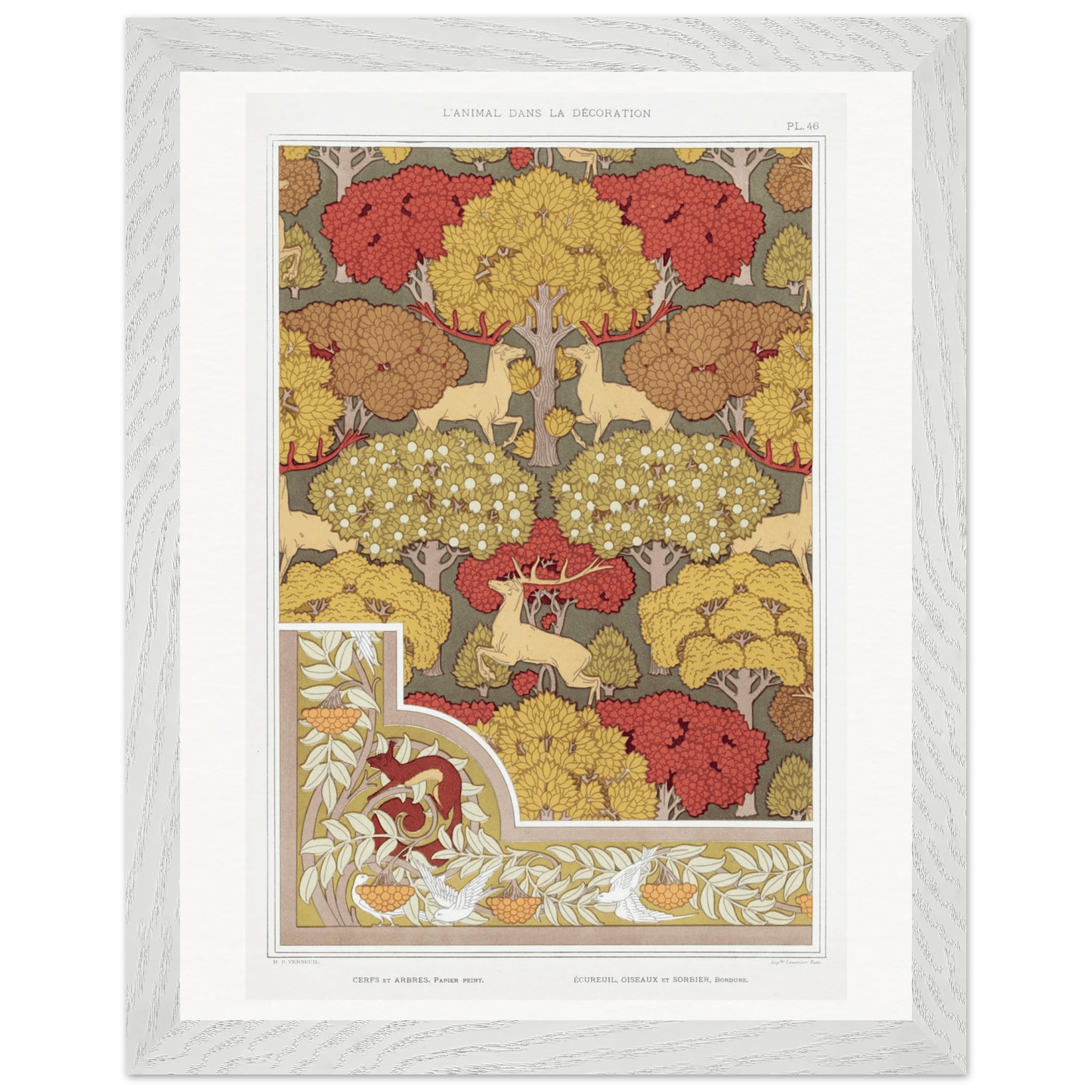 Premium Wooden Framed | Cerfs et arbres - Lyrea