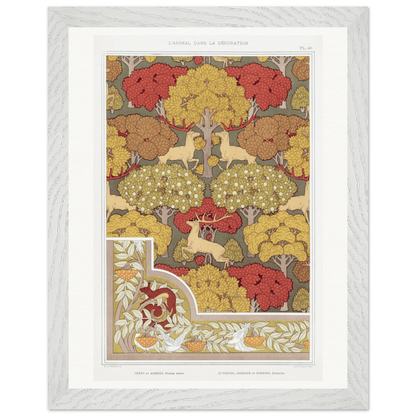 Premium Wooden Framed | Cerfs et arbres - Lyrea