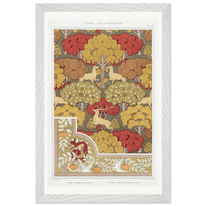 Premium Wooden Framed | Cerfs et arbres - Lyrea