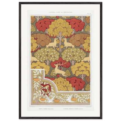 Premium Wooden Framed | Cerfs et arbres - Lyrea