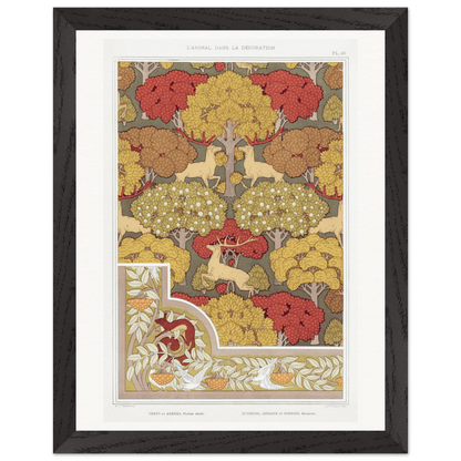 Premium Wooden Framed | Cerfs et arbres - Lyrea