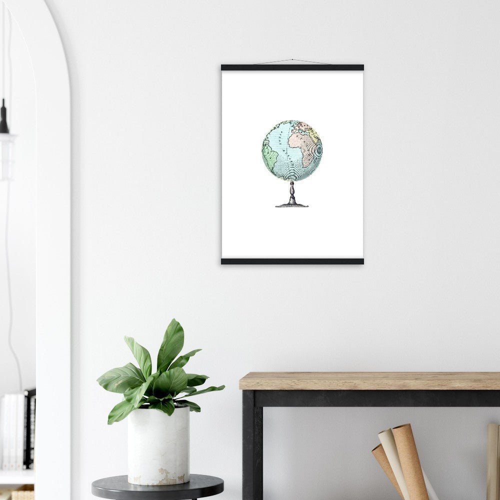 Victorian style atlas engraving | Paper Poster with Hanger - Lyrea