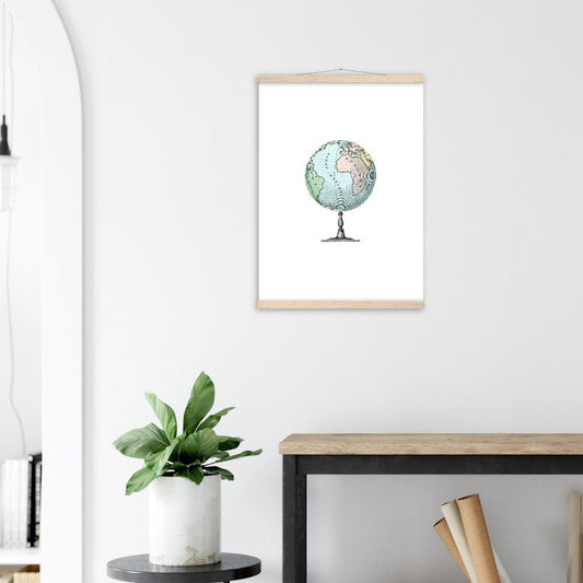 Victorian style atlas engraving | Paper Poster with Hanger - Lyrea