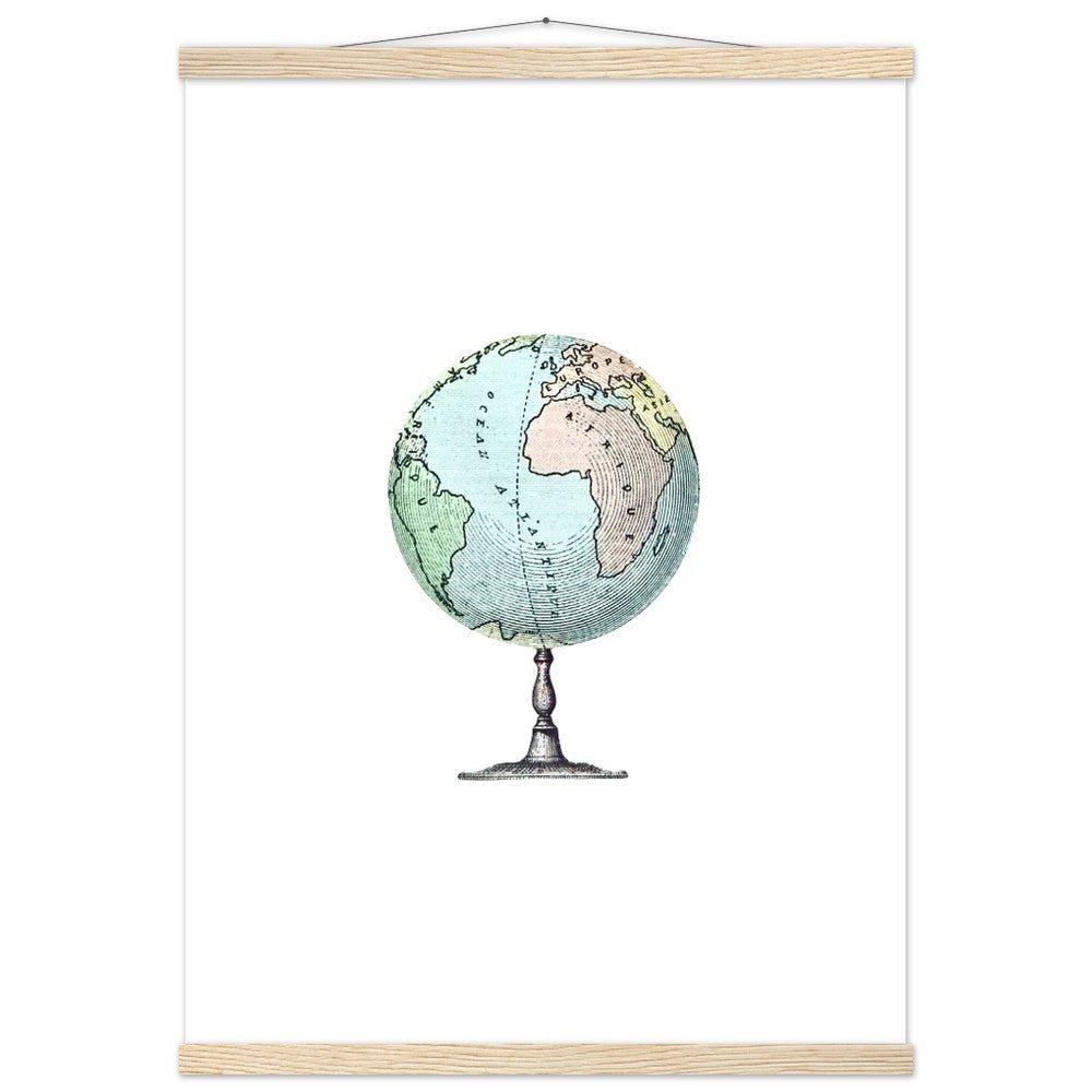 Victorian style atlas engraving | Paper Poster with Hanger - Lyrea