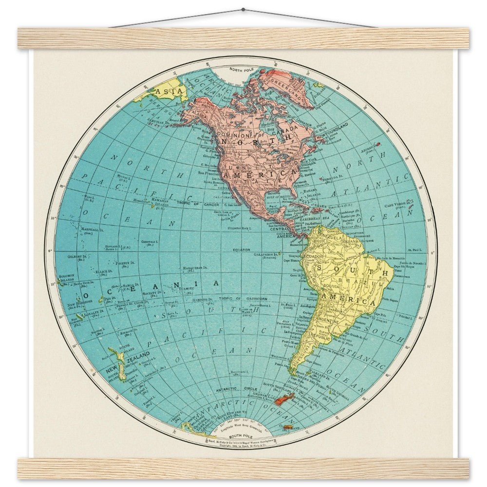 Western Hemisphere - Classic Semi - Glossy Paper Poster with Hanger - Lyrea