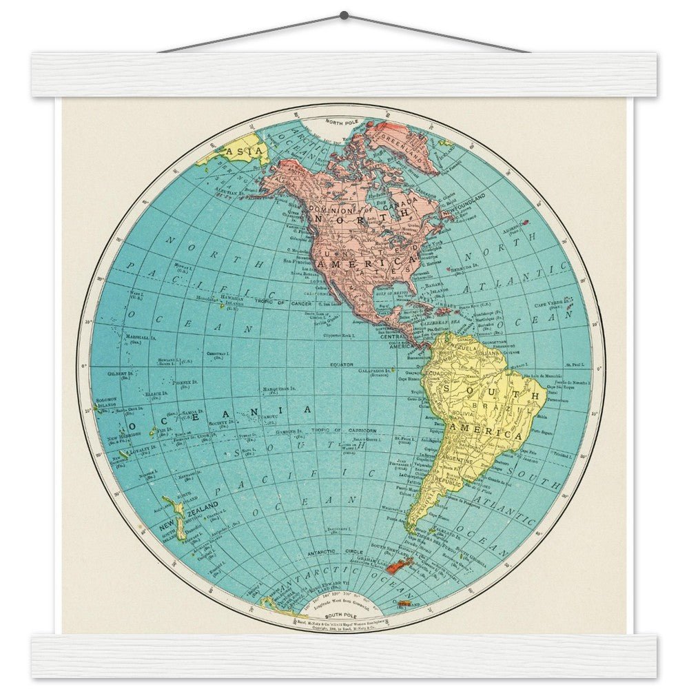 Western Hemisphere - Classic Semi - Glossy Paper Poster with Hanger - Lyrea