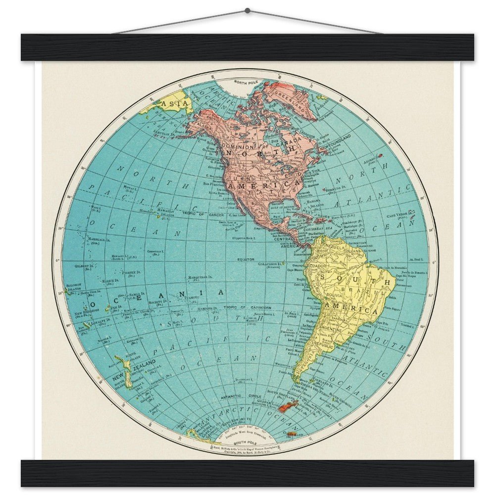 Western Hemisphere - Classic Semi - Glossy Paper Poster with Hanger - Lyrea