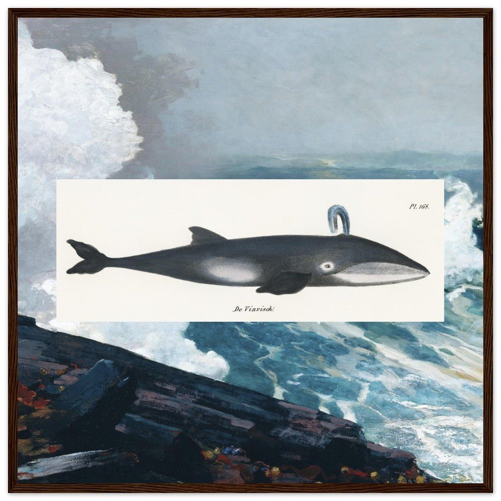 Whale (1824) & Northeaster (1895) Classic Semi - Glossy Paper Wooden Framed Poster - Lyrea