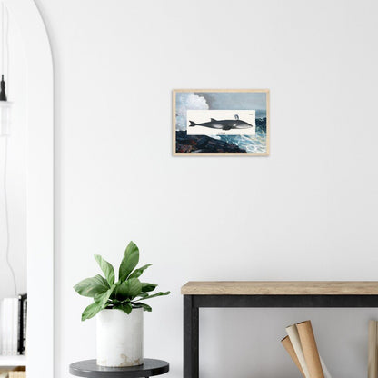 Whale (1824) & Northeaster (1895) Classic Semi - Glossy Paper Wooden Framed Poster - Lyrea