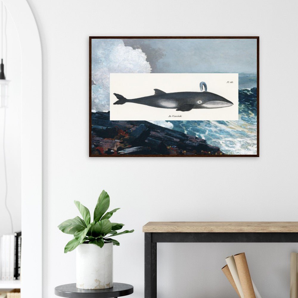 Whale (1824) & Northeaster (1895) Classic Semi - Glossy Paper Wooden Framed Poster - Lyrea