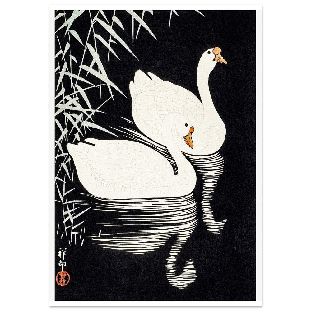White Chinese Geese | Paper Poster - Lyrea
